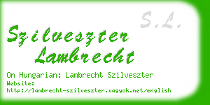 szilveszter lambrecht business card